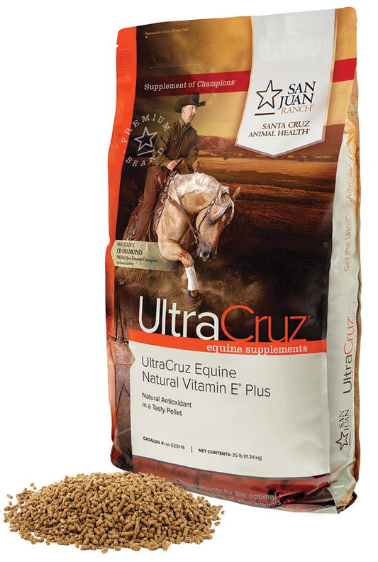 25 lb Pellet UltraCruz Equine Natural Vitamin E Plus Supplement for Horses - 165 Day Supply