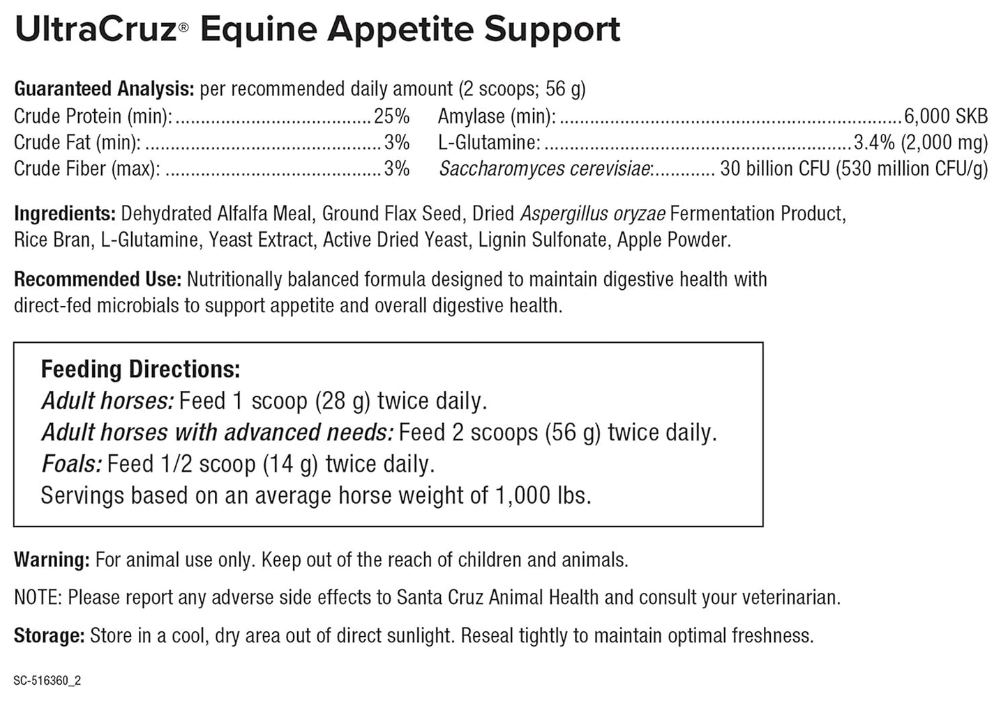 25 lb UltraCruz Equine Appetite Support Pellet Supplement - 200 Day Supply for Horses