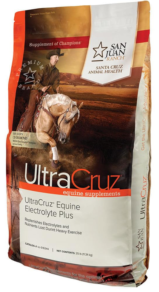 25 lb UltraCruz Equine Electrolyte Plus Pellet Supplement for Horses (93 Day Supply)