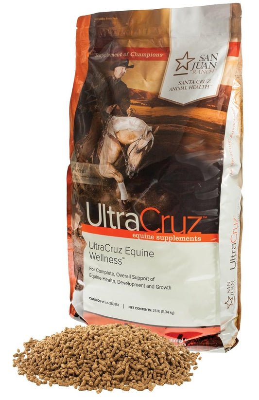 25 lb UltraCruz Equine Wellness Supplement Pellets - 82 Day Supply for Horses