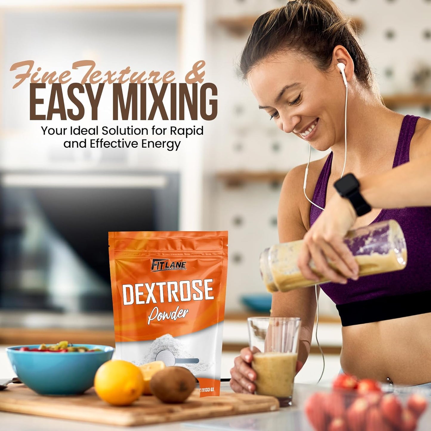 2.5 lbs Bulk Dextrose Powder - Pure Unflavored Carb Ingredient for Brewing and Sausage Making - Source of Glucose and Carbohydrates - Ideal Pre Workout Fuel