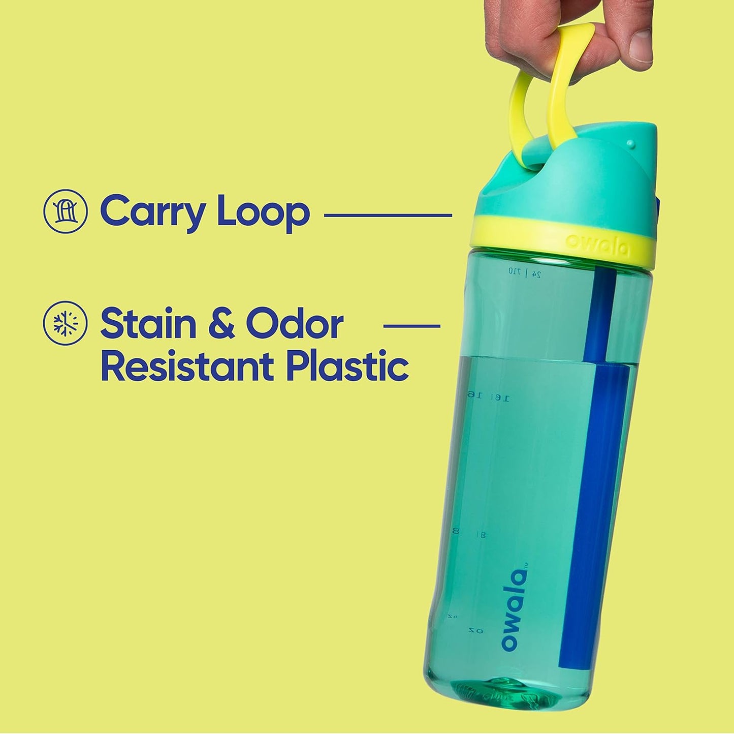 25 oz BPA-Free Sports Water Bottle with Straw, Tritan Plastic, Great for Travel, Very Dark, Pack of 1