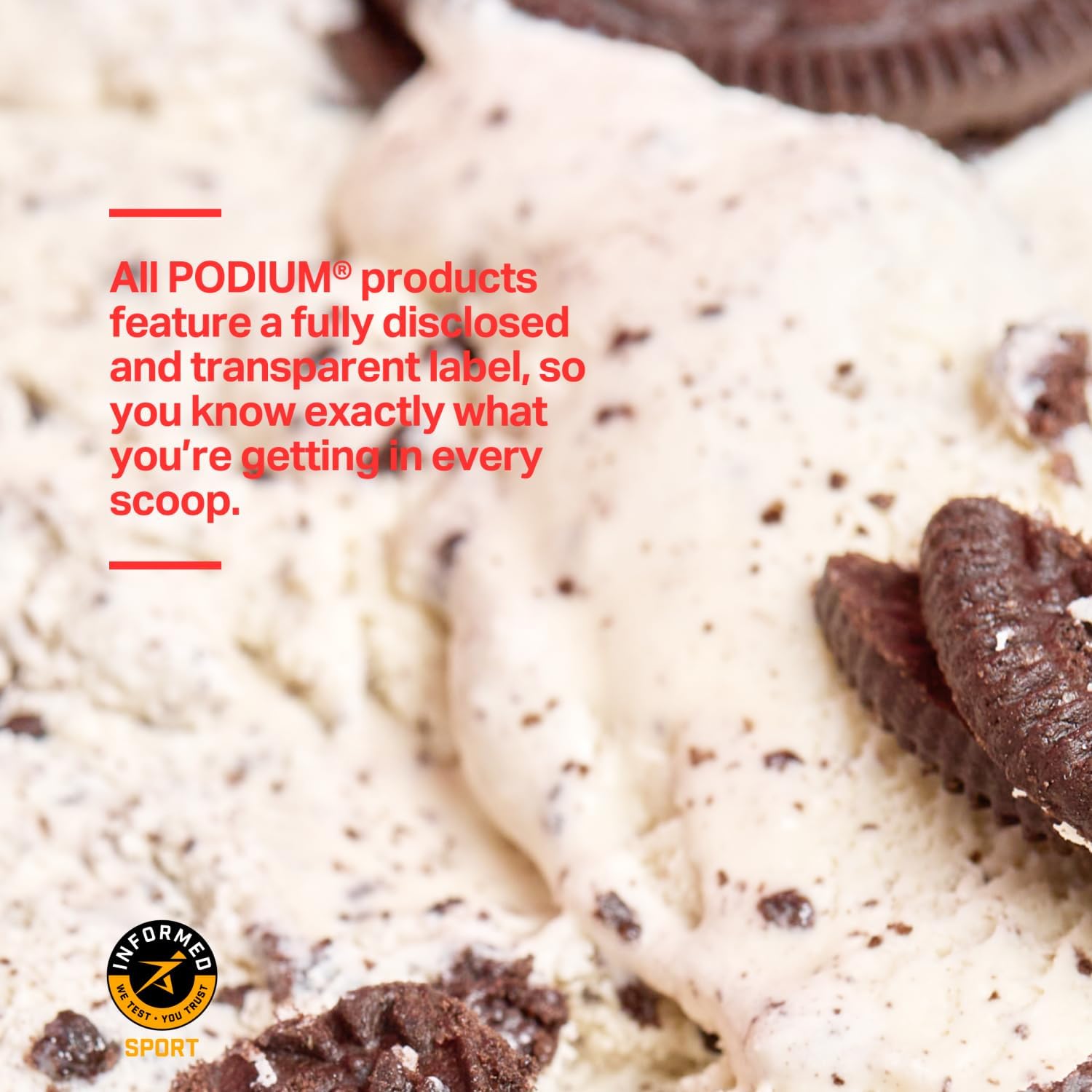 25 Servings of Podium Nutrition Cookies & Cream Whey Protein Powder with 25g Protein