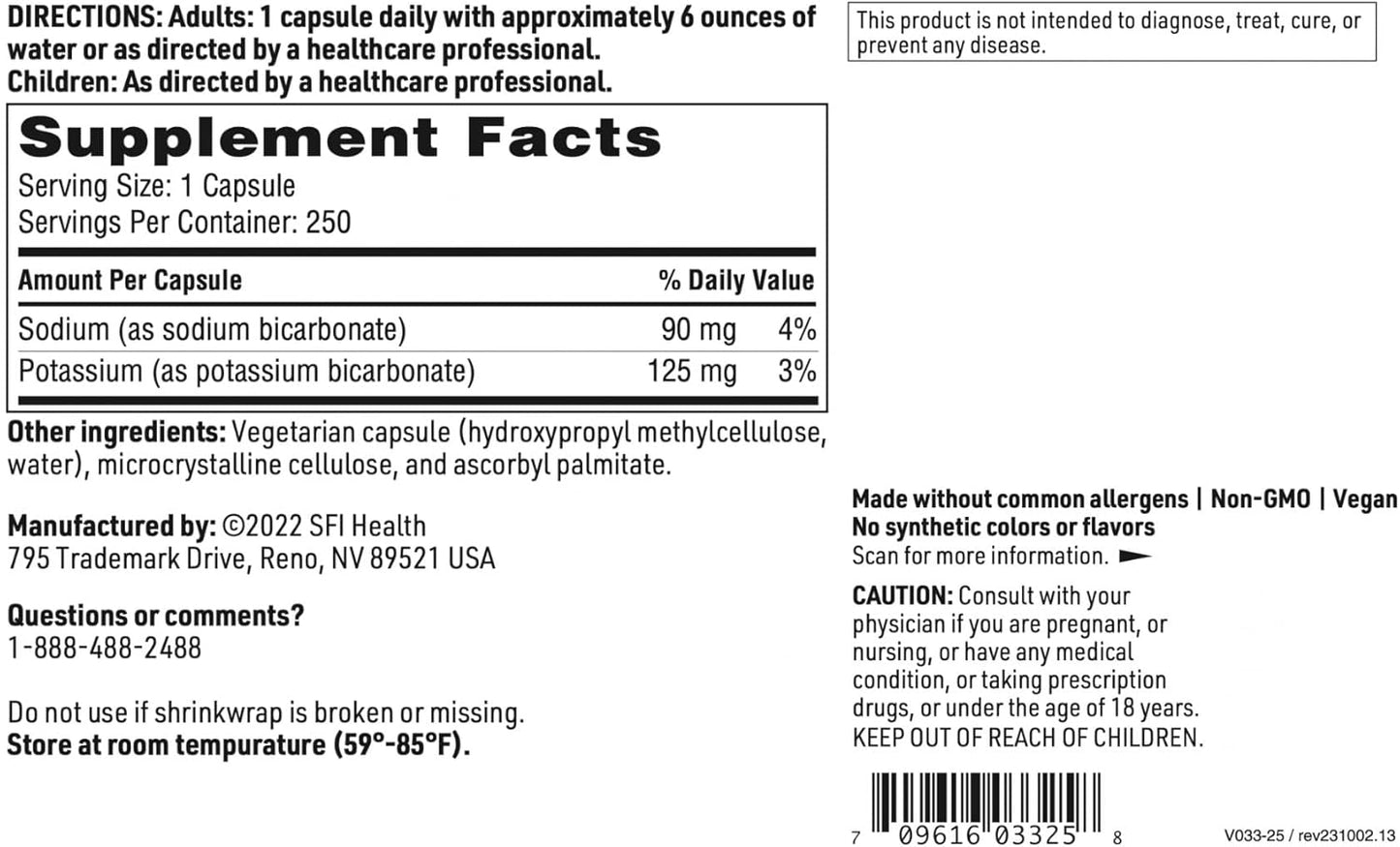 250 Capsules Klaire Labs Bi-Carb Formula for Healthy pH Balance & Gastrointestinal Support - Sodium Bicarbonate & Potassium Bicarbonate Dietary Supplement