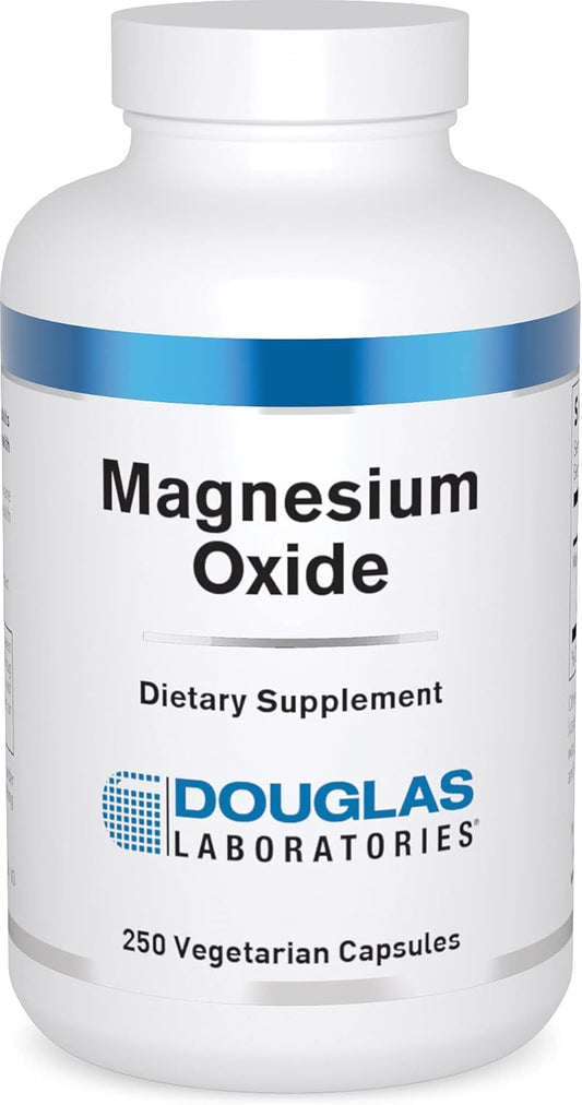 250 Capsules of Douglas Laboratories Magnesium Oxide for Heart Health and Bone Formation Support