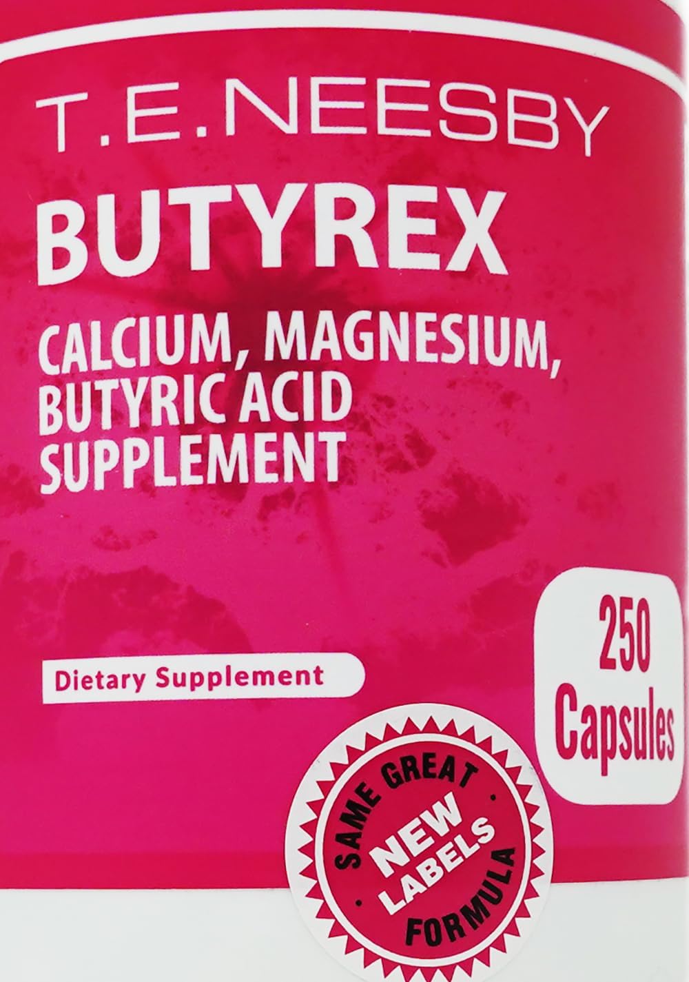 250 Capsules of T.E. Neesby Butyrex Calcium/Magnesium Butyrate Complex