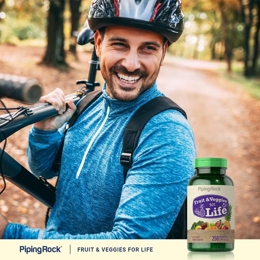 250 Capsules Piping Rock Fruits & Veggies Superfood Supplement - Vegetarian, Non-GMO, Gluten-Free