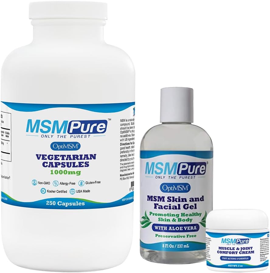 250 Count KALA HEALTH MSMPure MSM Capsules Starter Pack - Natural Joint Support Supplement