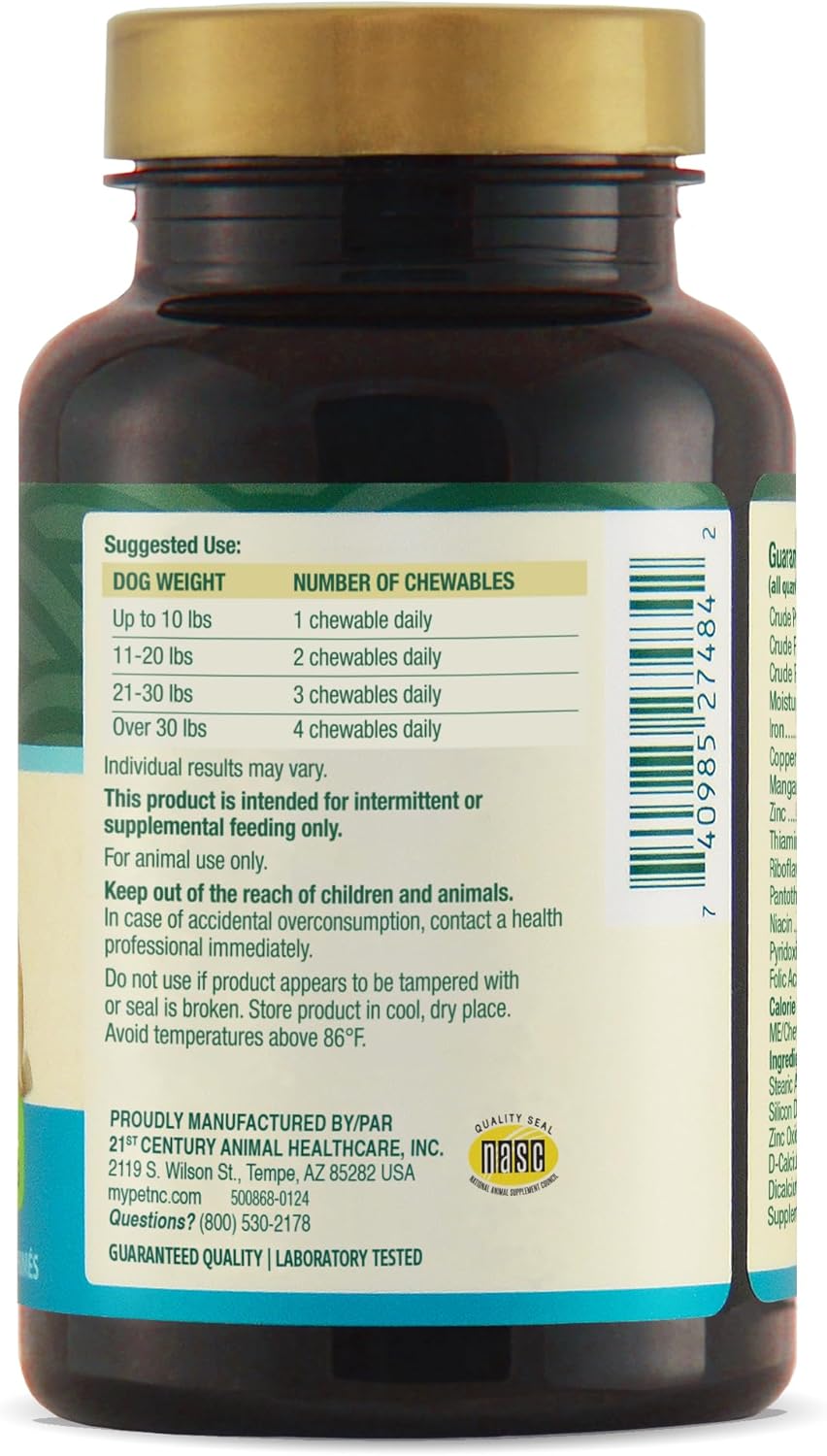 250 Count PetNC Natural Care Brewers Yeast Chewables for Dogs - Supplement for Healthy Pets