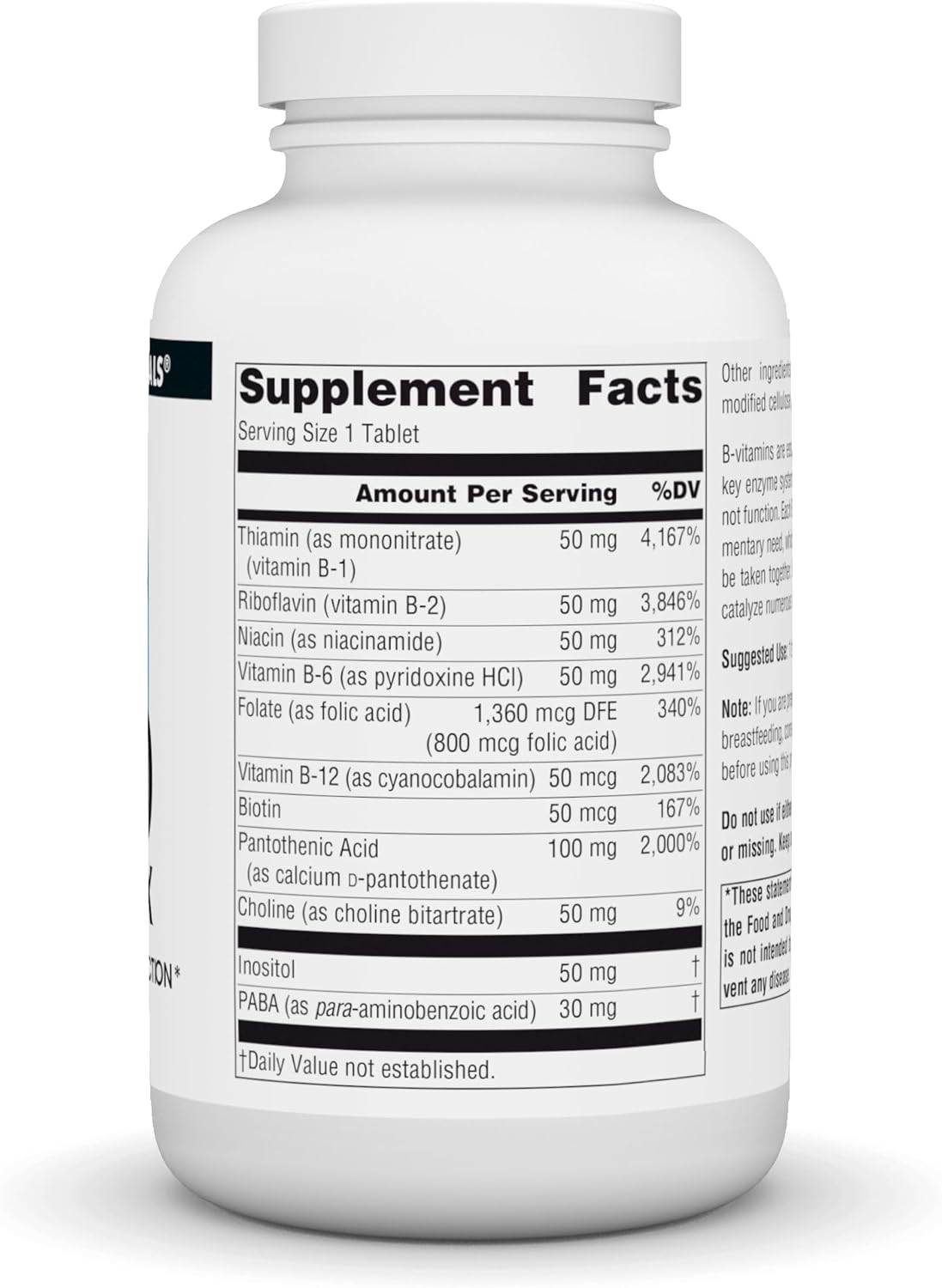 250-Count Source Naturals B-50 Complex 50mg B-Vitamins Tablets for Energy Production Boost