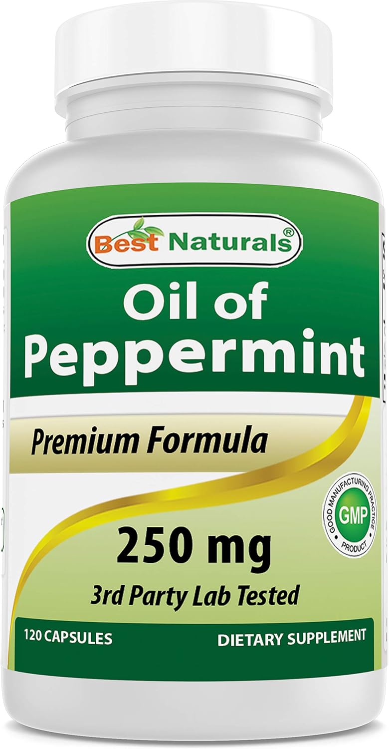 250 mg Peppermint Oil Dietary Supplement for Bowel Soothing - 120 Count by Best Naturals
