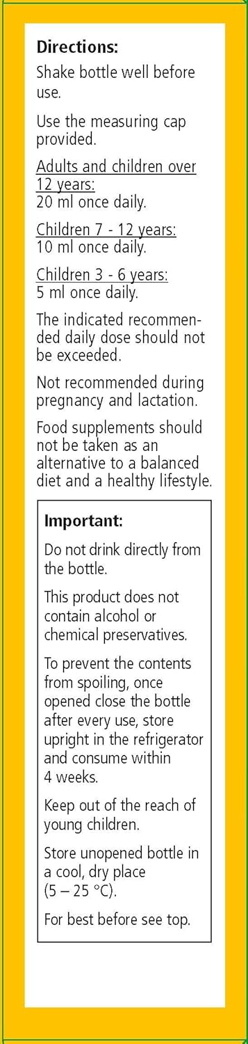 250 ml Floradix Liquid Vitamin B Complex Supplement