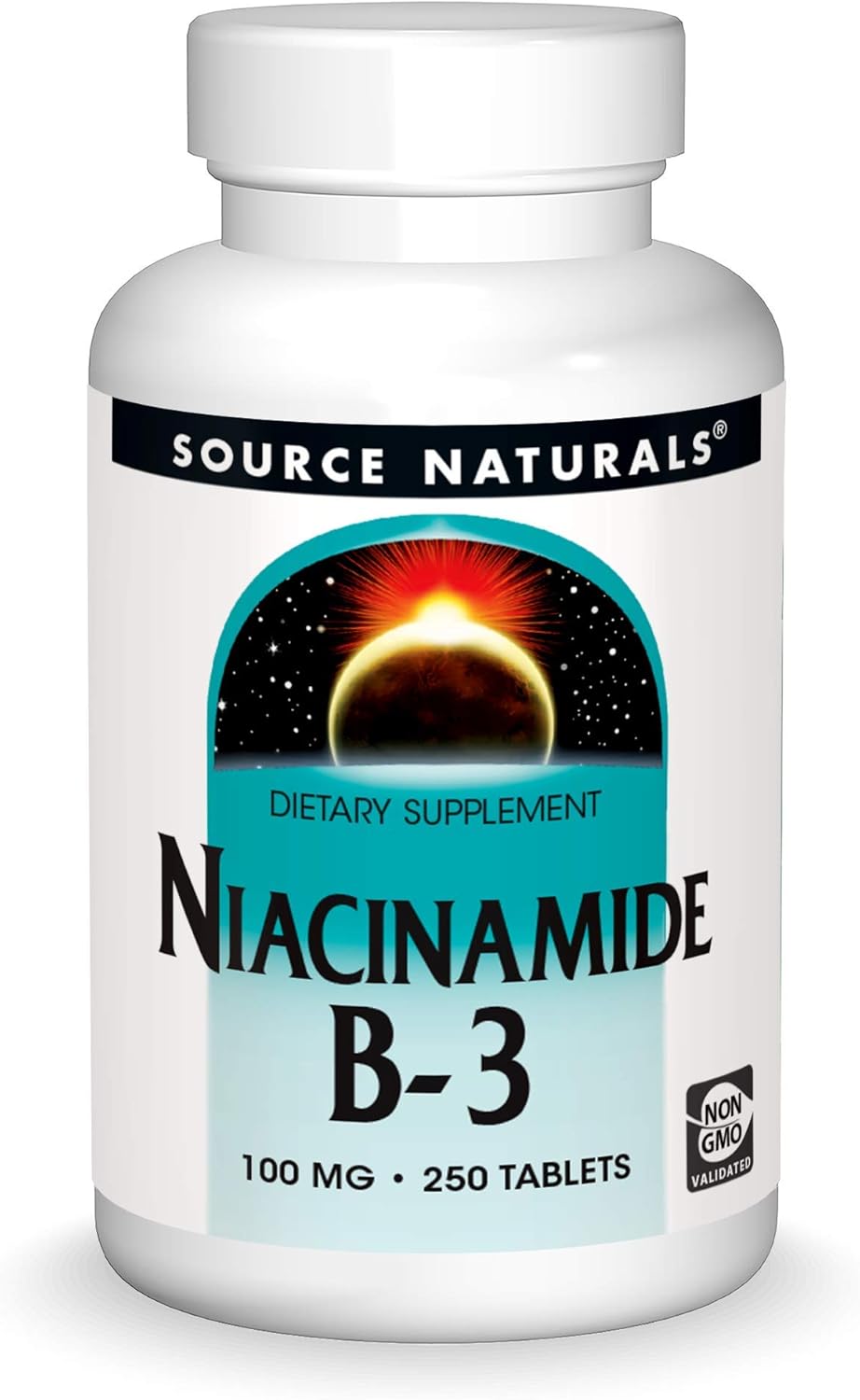 250 Tablets of Source Naturals Niacinamide B-3, 100 mg Dietary Supplement - Supports Energy Production and Metabolism