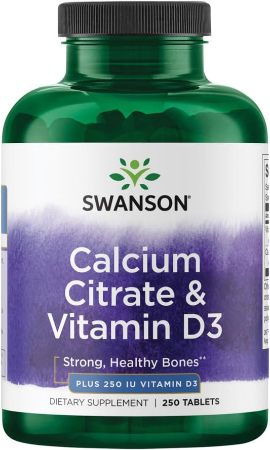 250 Tablets of Swanson Calcium Citrate with Vitamin D: Bone Health Support