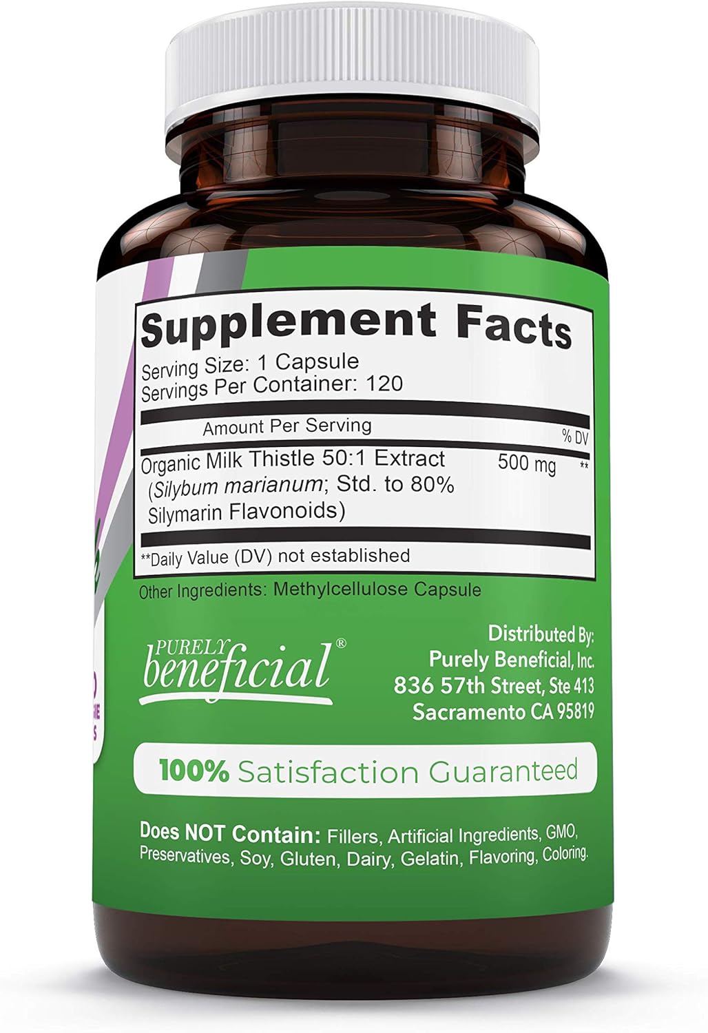 25,000 MG Strength Milk Thistle Capsules - 120 Vegan Pills - Liver Cleanse & Detox - Non-GMO - 4 Month Supply