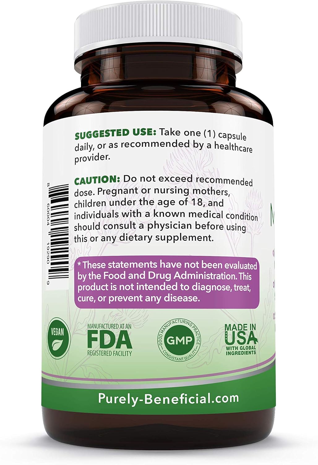 25,000 MG Strength Milk Thistle Capsules - 120 Vegan Pills - Liver Cleanse & Detox - Non-GMO - 4 Month Supply