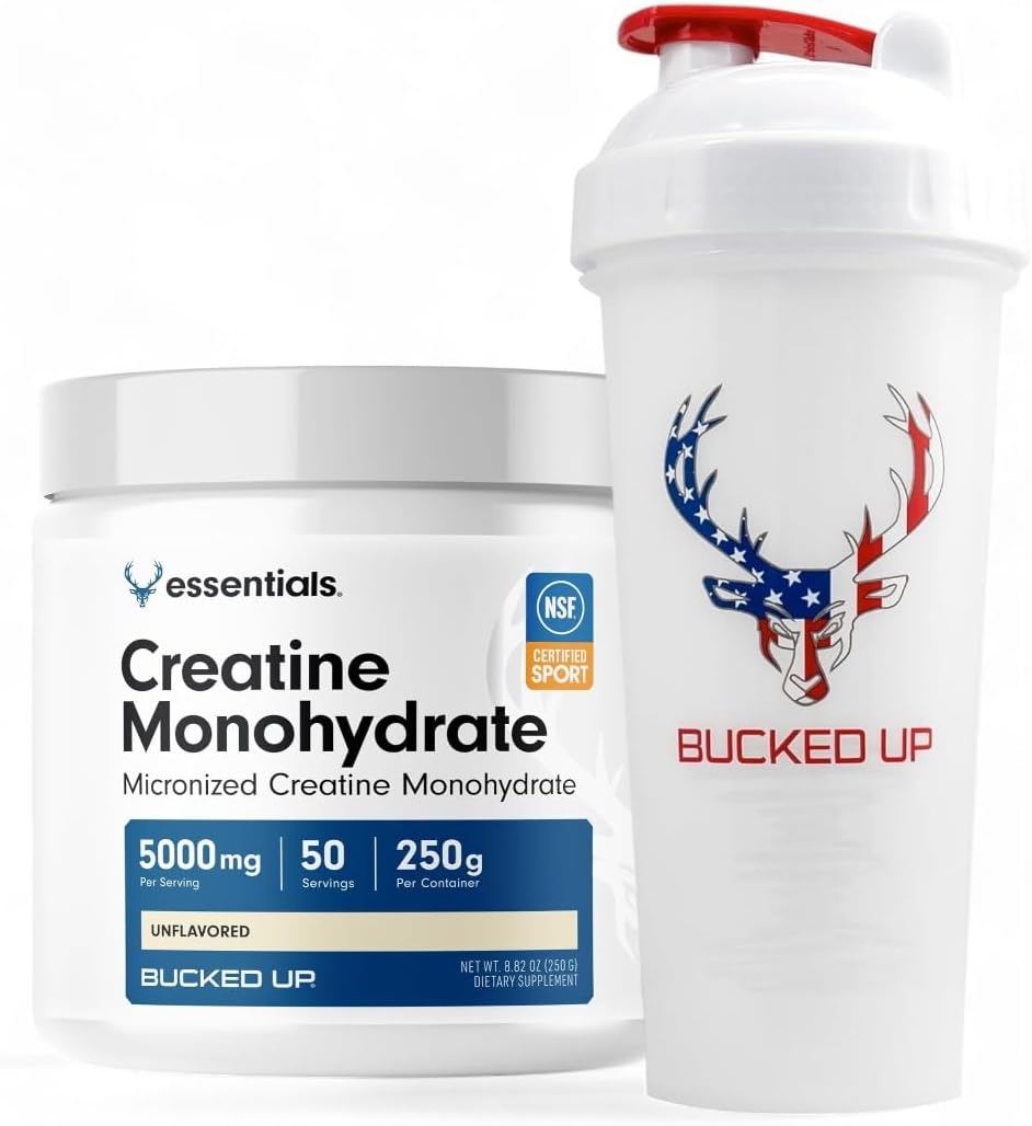 250g Micronized Creatine Powder + 28oz Leak-Proof Shaker Bottle Bundle for Optimal Mixing