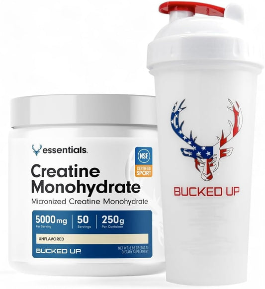 250g Micronized Creatine Powder + 28oz Leak-Proof Shaker Bottle Bundle for Optimal Mixing