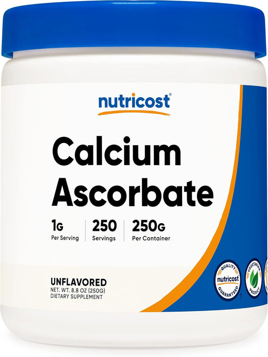 250G Nutricost Calcium Ascorbate Powder - Non-GMO Vitamin C and Calcium Complex with 250 Servings