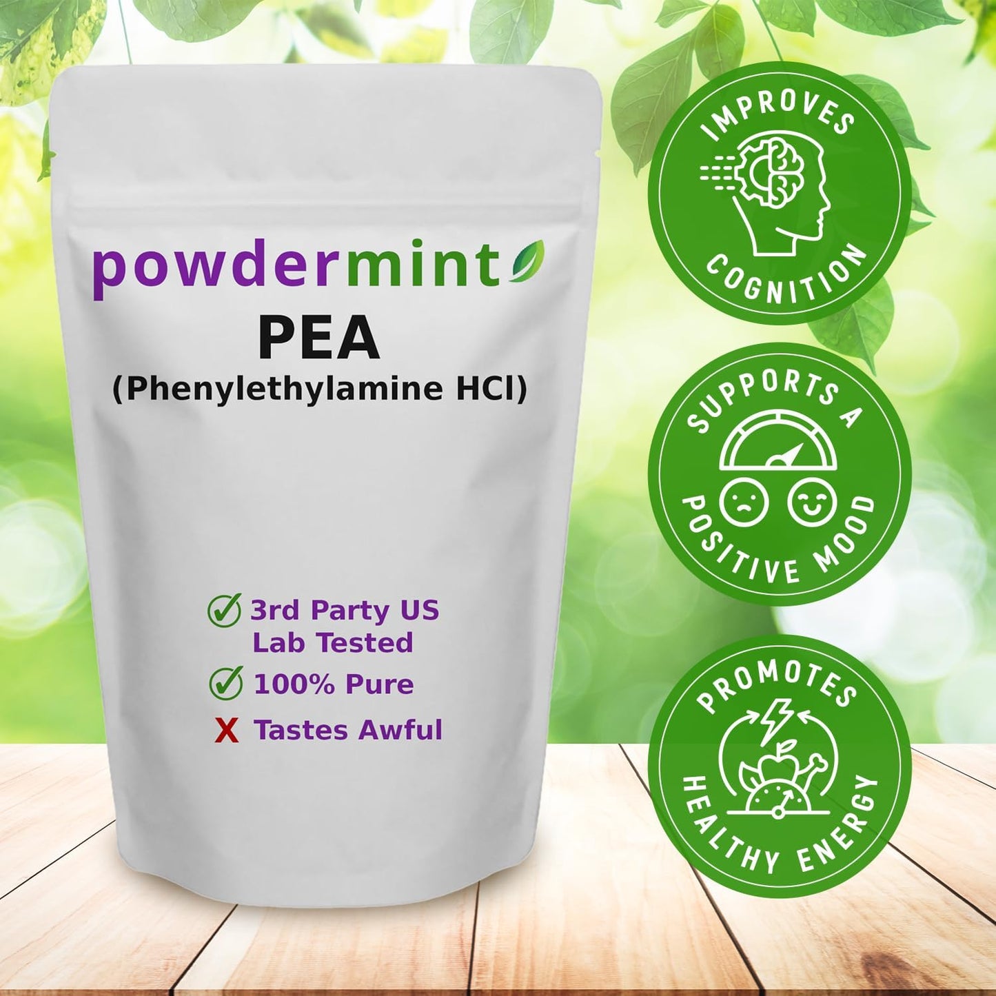 250g Powdermint Beta Phenylethylamine HCl (Pea) Powder for Improved Mood and Energy