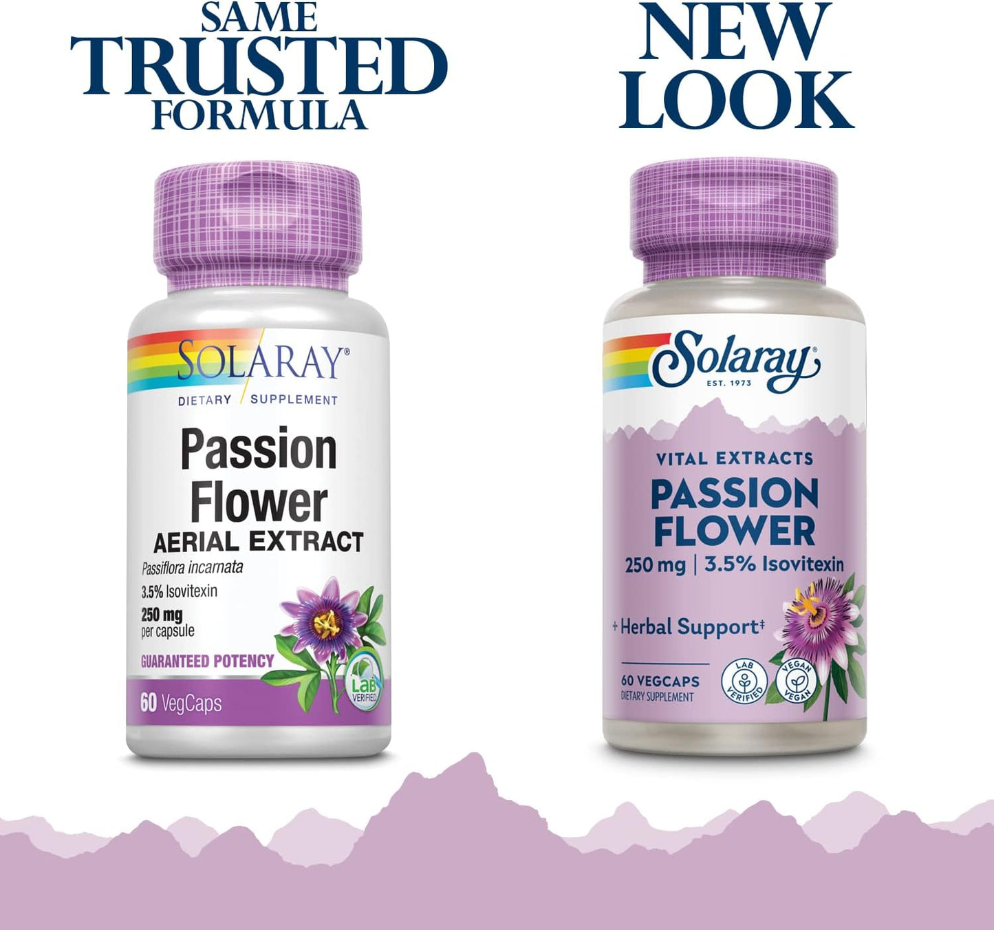 250mg Solaray Passion Flower Extract Supplement - 60 Capsules for Anxiety & Stress Relief