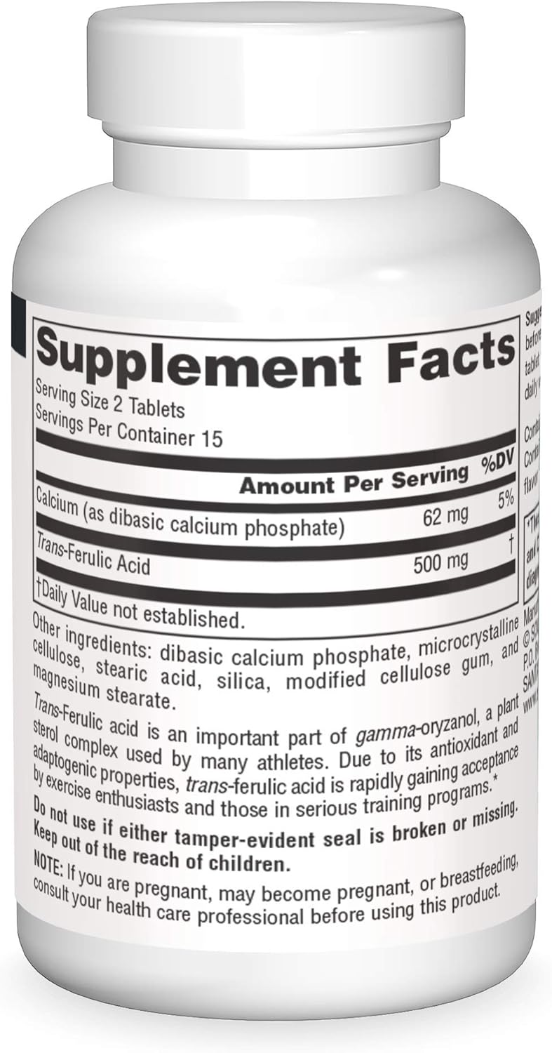 250mg Trans-Ferulic Acid Tablets by Source Naturals - 30 Count