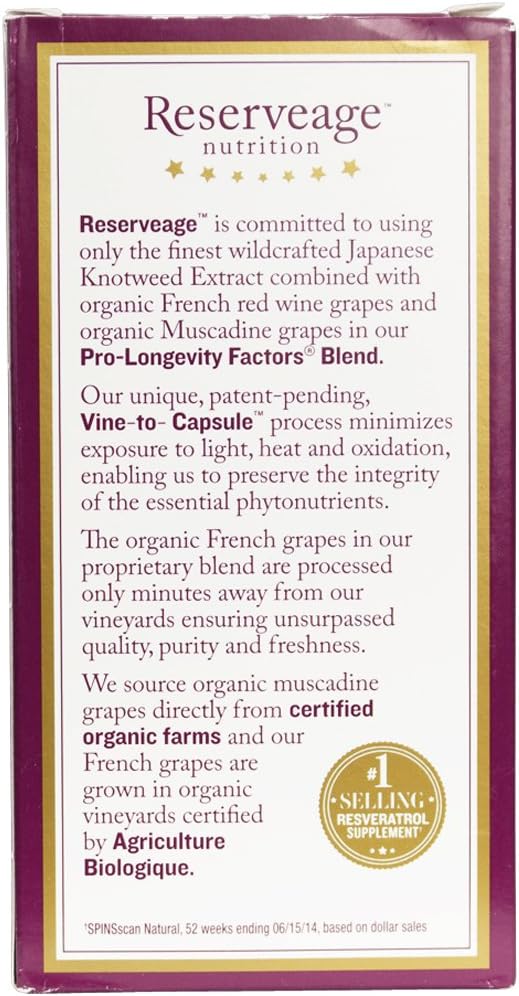 250mg Vegan Resveratrol Supplement for Heart and Cellular Health - Antioxidant for Healthy Aging and Immune Support - 120 Capsules