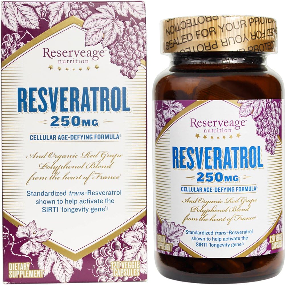 250mg Vegan Resveratrol Supplement for Heart and Cellular Health - Antioxidant for Healthy Aging and Immune Support - 120 Capsules
