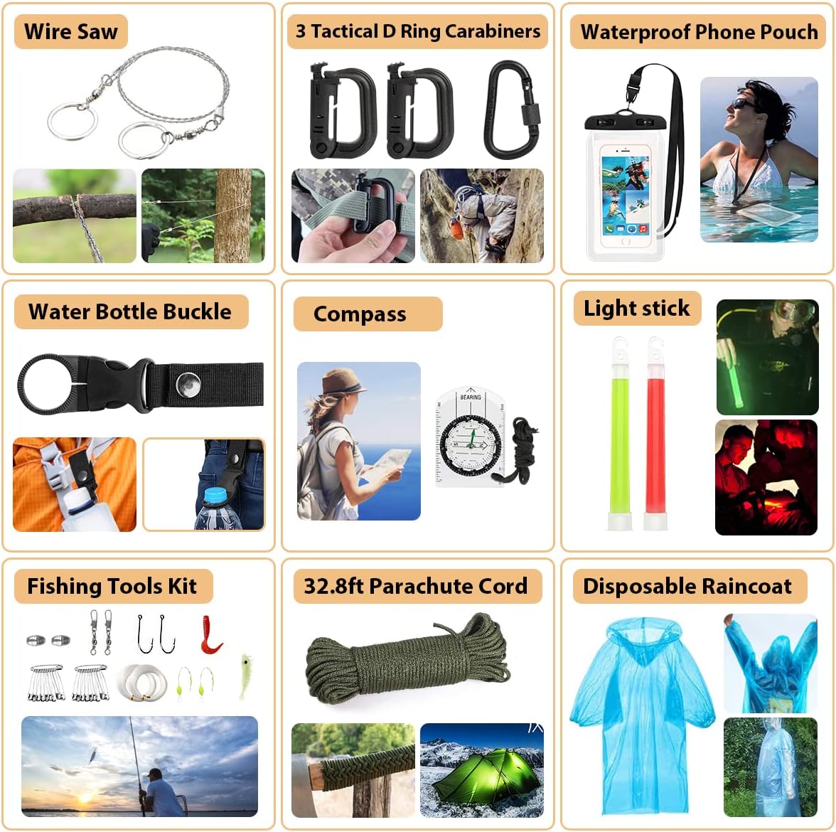 250Pcs First Aid Survival Gear Kit with Molle Bag and Emergency Tent - Ideal for Earthquake, Outdoor Adventure, Hiking, Hunting - Great Gifts for Men and Women