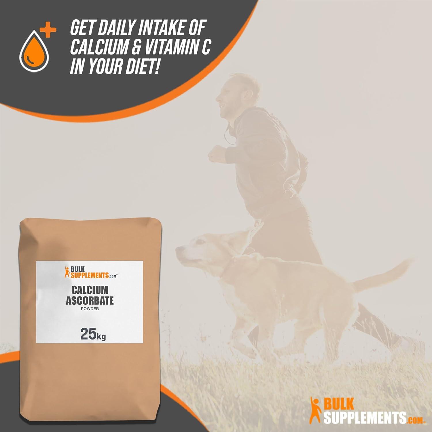 25kg Bulk Calcium Ascorbate Powder - Vitamin C Calcium Supplement - Pure Calcium Vitamins C Powder - Immune Support Supplement