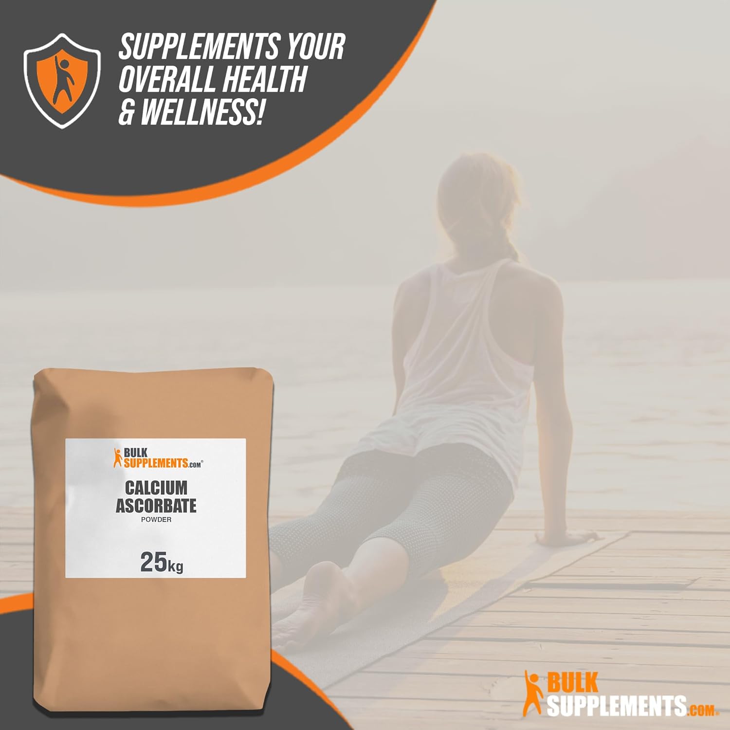 25kg Bulk Calcium Ascorbate Powder - Vitamin C Calcium Supplement - Pure Calcium Vitamins C Powder - Immune Support Supplement