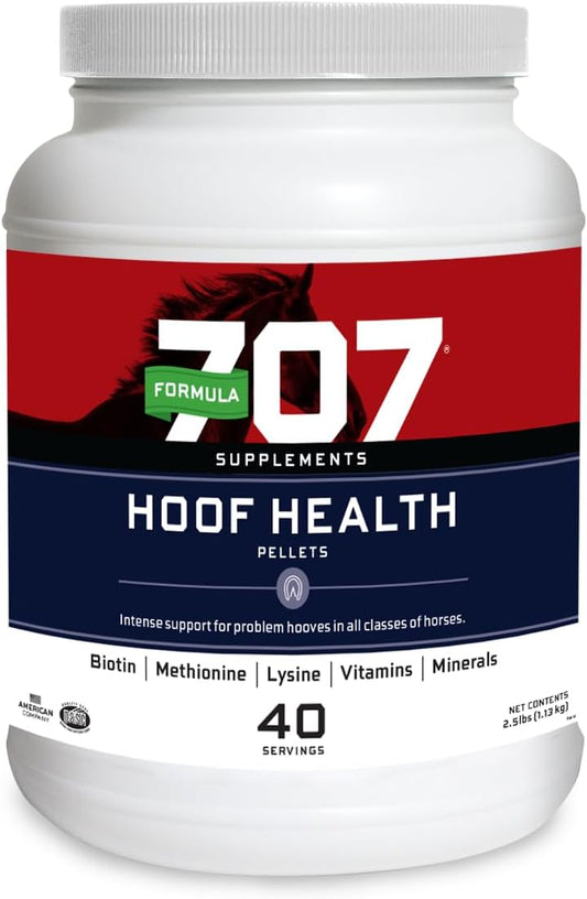 2.5lb Jar of Formula 707 Equine Hoof Health Supplement with Biotin, Amino Acids, and Minerals for Stronger Horse Hooves