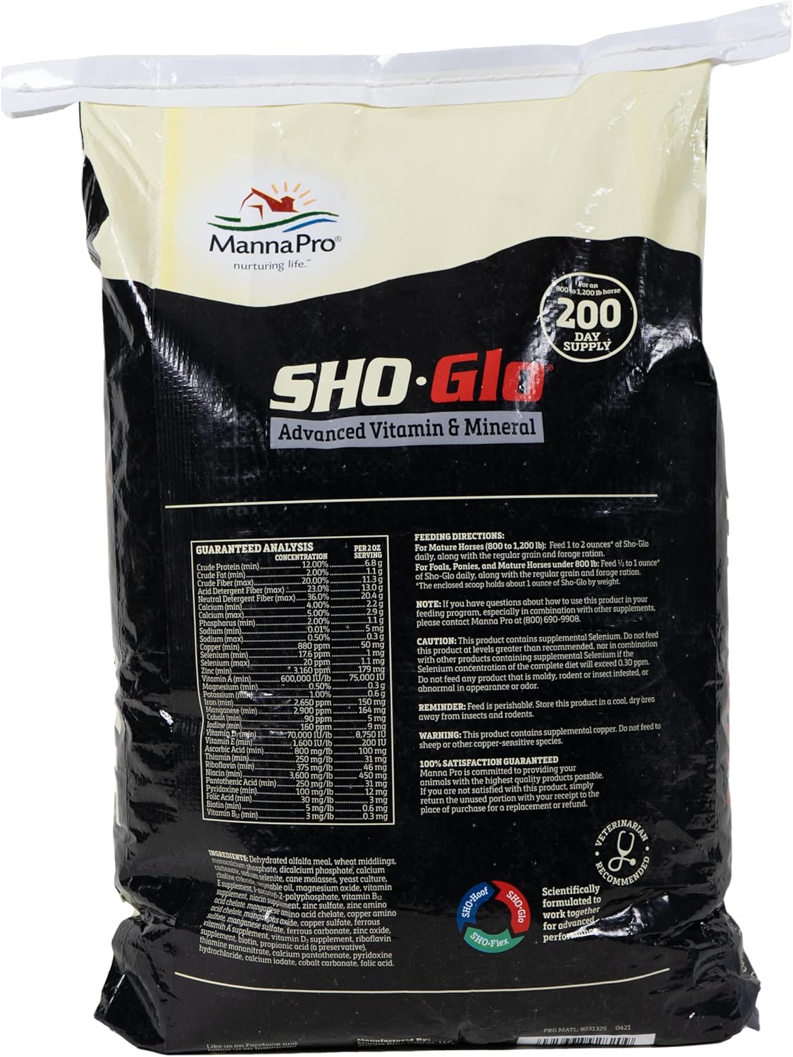 25lb Manna Pro Sho-Glo Horse Supplement: Vitamin & Mineral for Skin & Coat