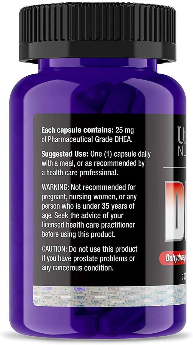 25mg DHEA Supplement for Testosterone, Libido, Metabolism - Hormone Balance & Lean Muscle - 100 Capsules