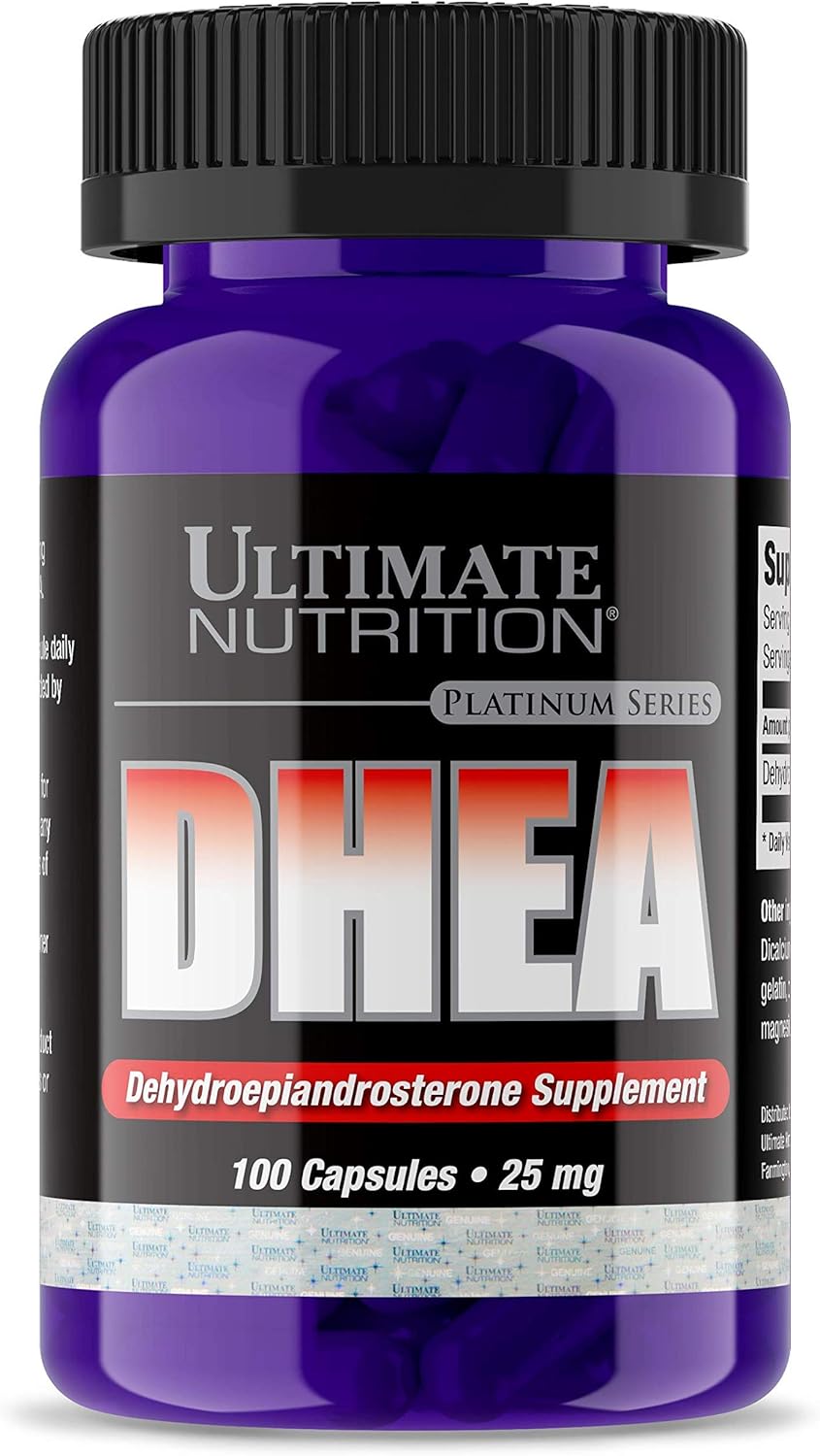 25mg DHEA Supplement for Testosterone, Libido, Metabolism - Hormone Balance & Lean Muscle - 100 Capsules