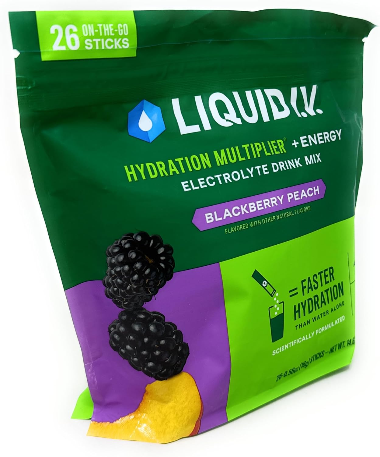 26 Pack Liquid I.V. Hydration Multiplier + Energy Drink Mix in BlackBerry Peach Flavor