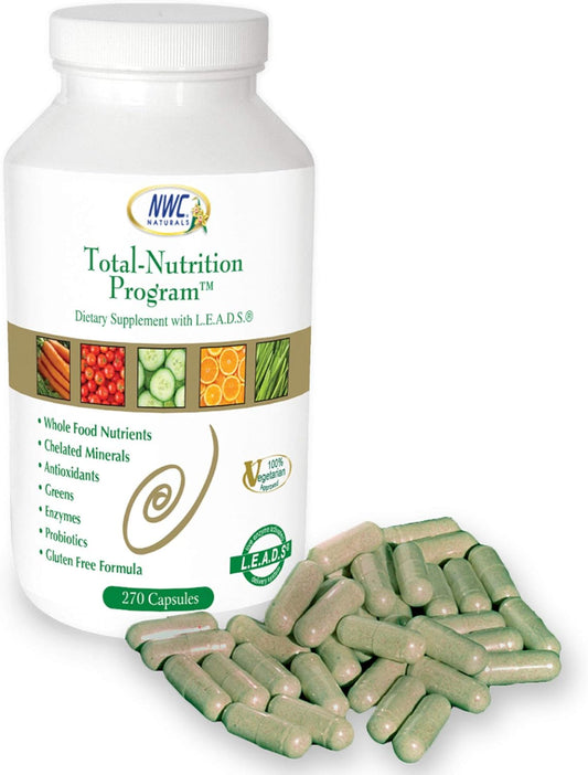 270 Capsules NWC Naturals Total-Nutrition Multivitamin with Enzymes, Prebiotics & Probiotics - Vegetarian Whole Food Vitamins for Men & Women