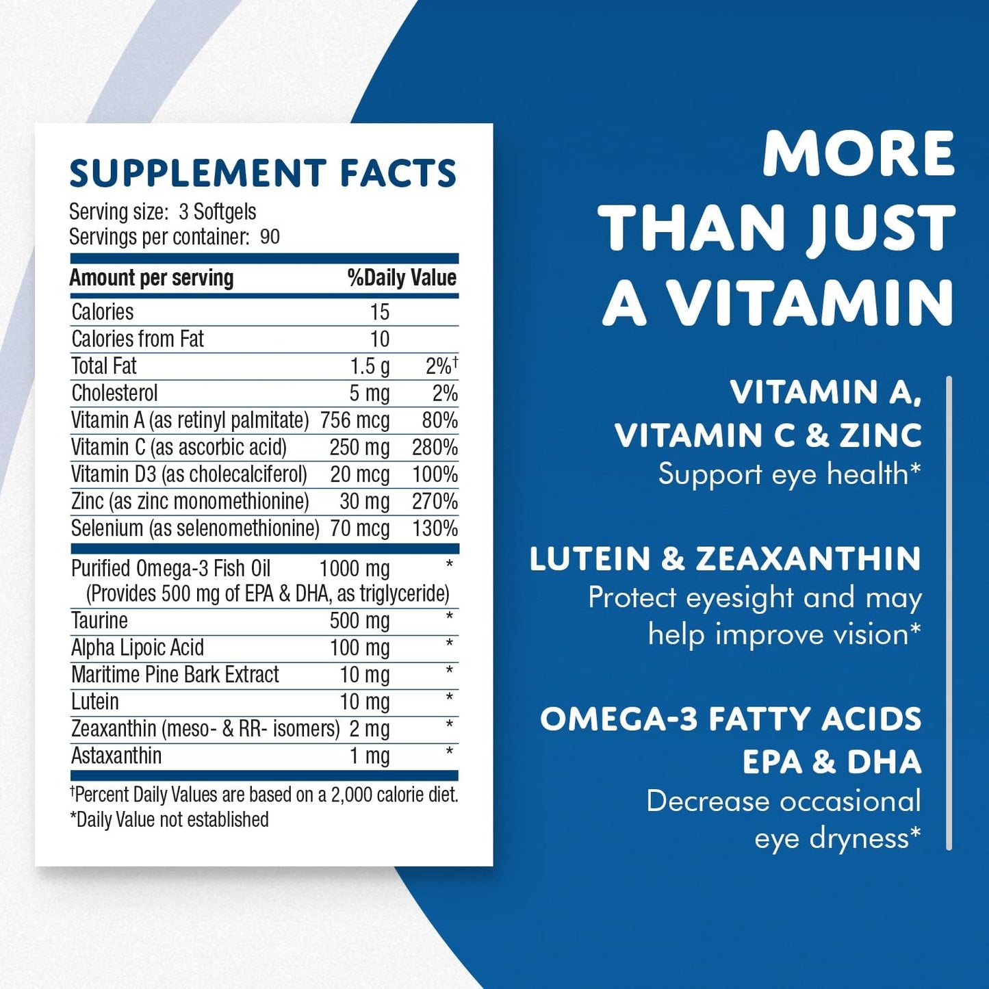270 Ct Nugevity OS2 Ocular Support Solution Eye Vitamins with AREDS2, Vitamin A, C, Zinc, Omega-3, Lutein & Zeaxanthin for Macular Health, Dry Eye, Night Vision - Supplement