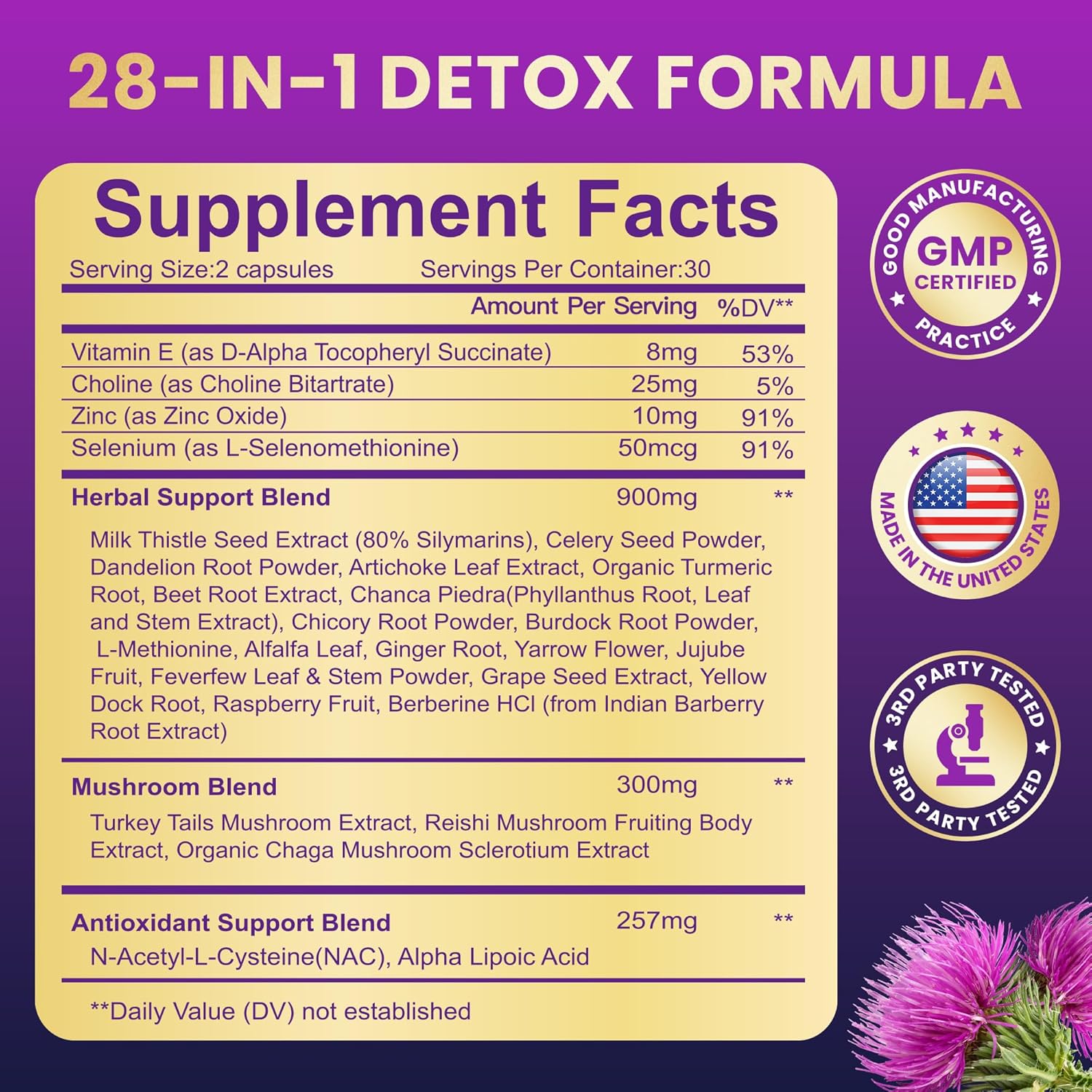 28-in-1 Liver Cleanse Detox & Repair Supplement - 1500mg Liver Health Support with Milk Thistle, Dandelion Root, Artichoke Extract, and More - USA-Made Liver Support - 60 Capsules