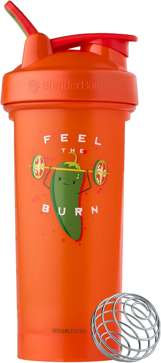 28-Ounce BlenderBottle Just for Fun Classic V2 Shaker Bottle for Protein Shakes and Pre Workout - Feel the Burn with this Perfect Mixer