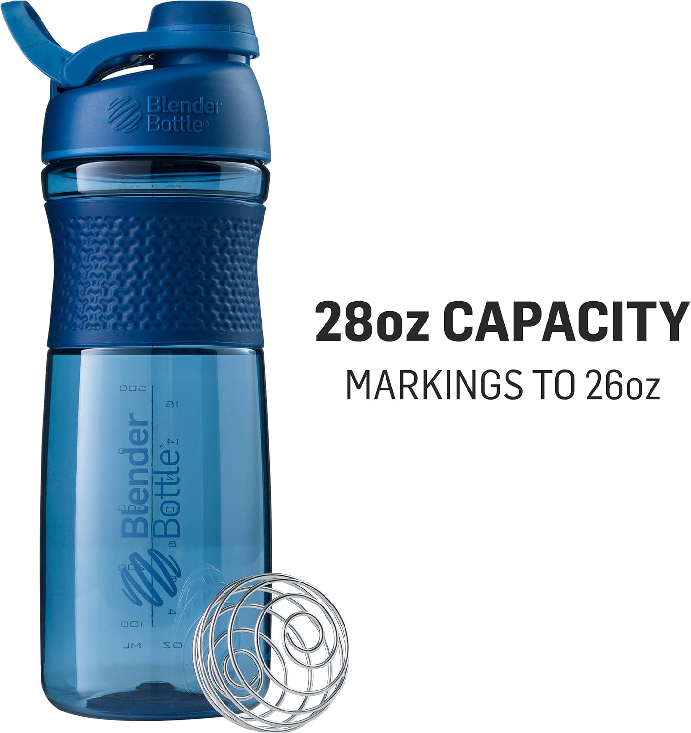 28-Ounce Navy BlenderBottle SportMixer Shaker Bottle for Protein Shakes and Pre Workout