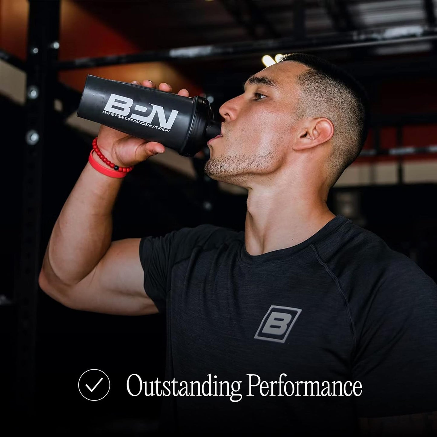 28 oz Black Blender Bottle Shaker with Wire Whisk by BARE PERFORMANCE NUTRITION