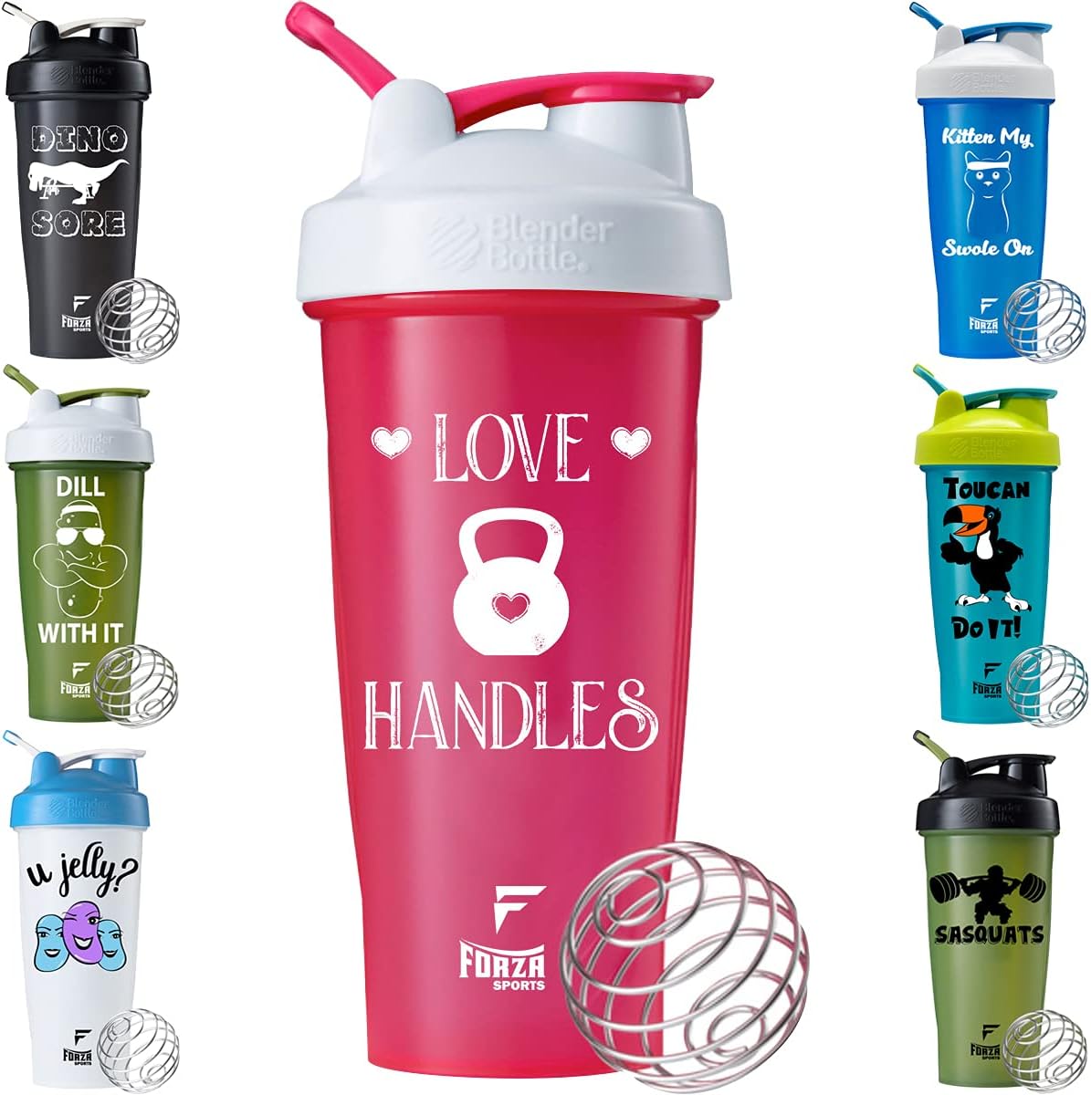 28 oz. Classic Forza Sports Blender Bottle Shaker with Loop Top - Ideal for Mixing Protein Shakes and Smoothies