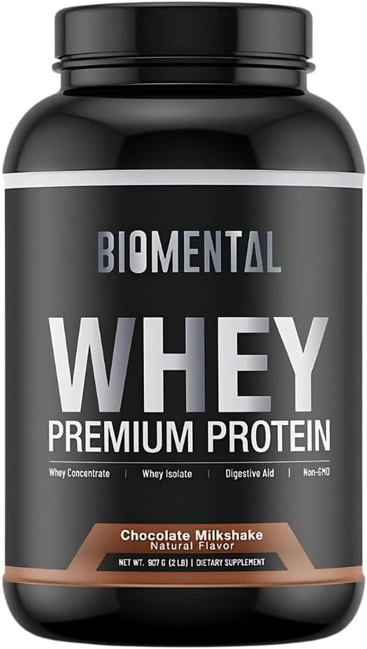 2lb Biomental Chocolate Whejson Protein Powder - Premium Fitness Nutrition Supplement for Muscle Growth & Recovery - No Artificial Flavors or Sweeteners