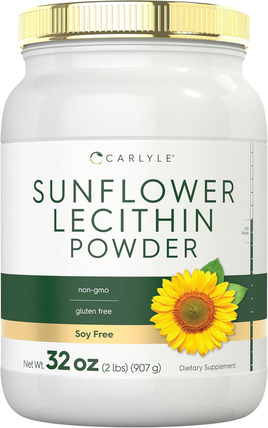 2lb Carlyle Sunflower Lecithin Powder - Unflavored, Rich in Phosphatidylcholine - Vegetarian, Soy Free, Non-GMO, Gluten Free