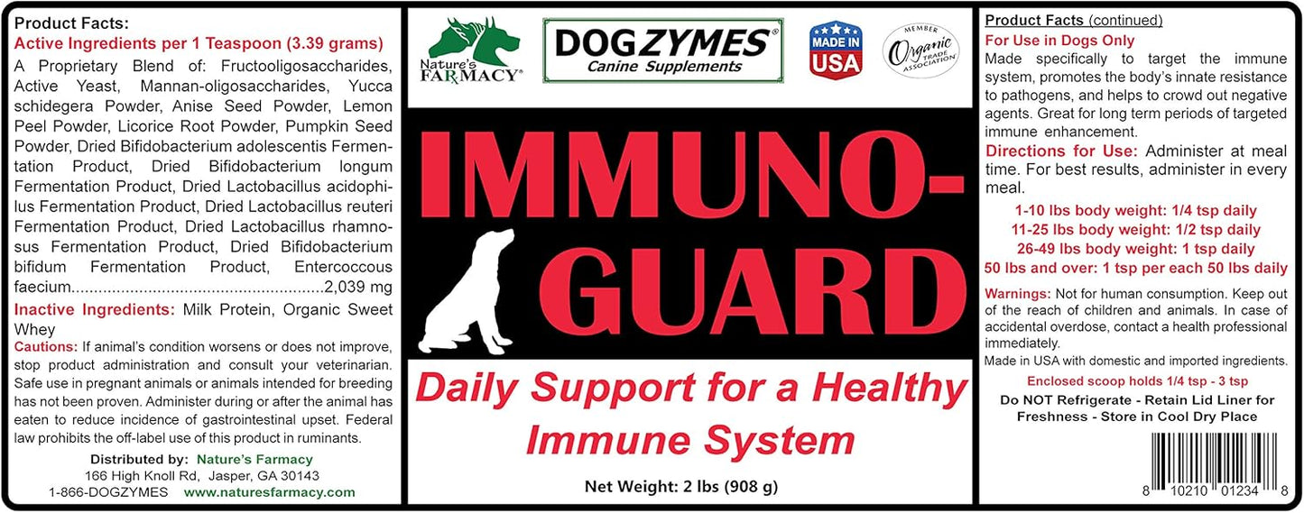 2lb Dogzymes Immuno Guard for Immune Support with Probiotics & Enzymes