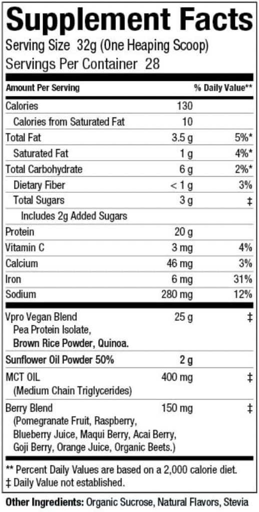 2lb ES FIT Plant Based Protein Powder - 20g Protein for Post-Workout Muscle Recovery - Smooth Vanilla Flavor - Tested & Certified