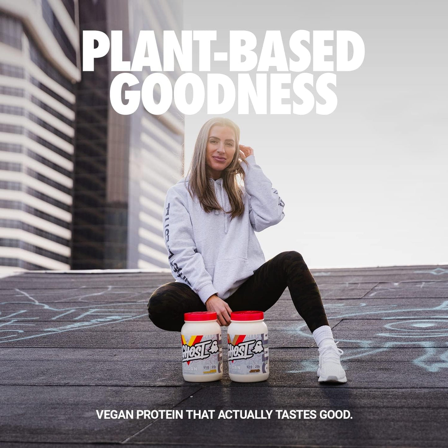 2lb GHOST Vegan Protein Powder, Banana Pancake Batter - 20g Plant-Based Protein - Pea & Pumpkin Protein - Post Workout & Nutrition Shake, Smoothie, Baking - Soy & Gluten-Free