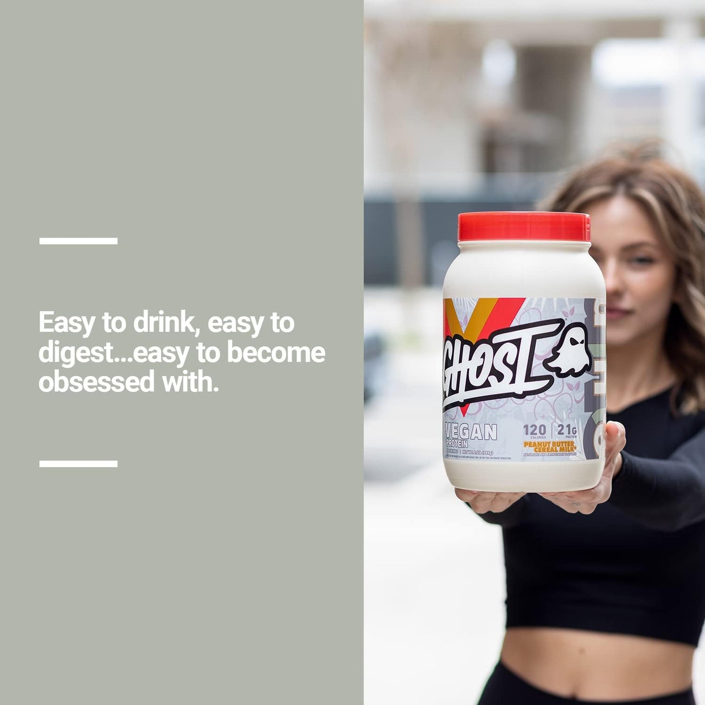 2lb GHOST Vegan Protein Powder, Banana Pancake Batter - 20g Plant-Based Protein - Pea & Pumpkin Protein - Post Workout & Nutrition Shake, Smoothie, Baking - Soy & Gluten-Free