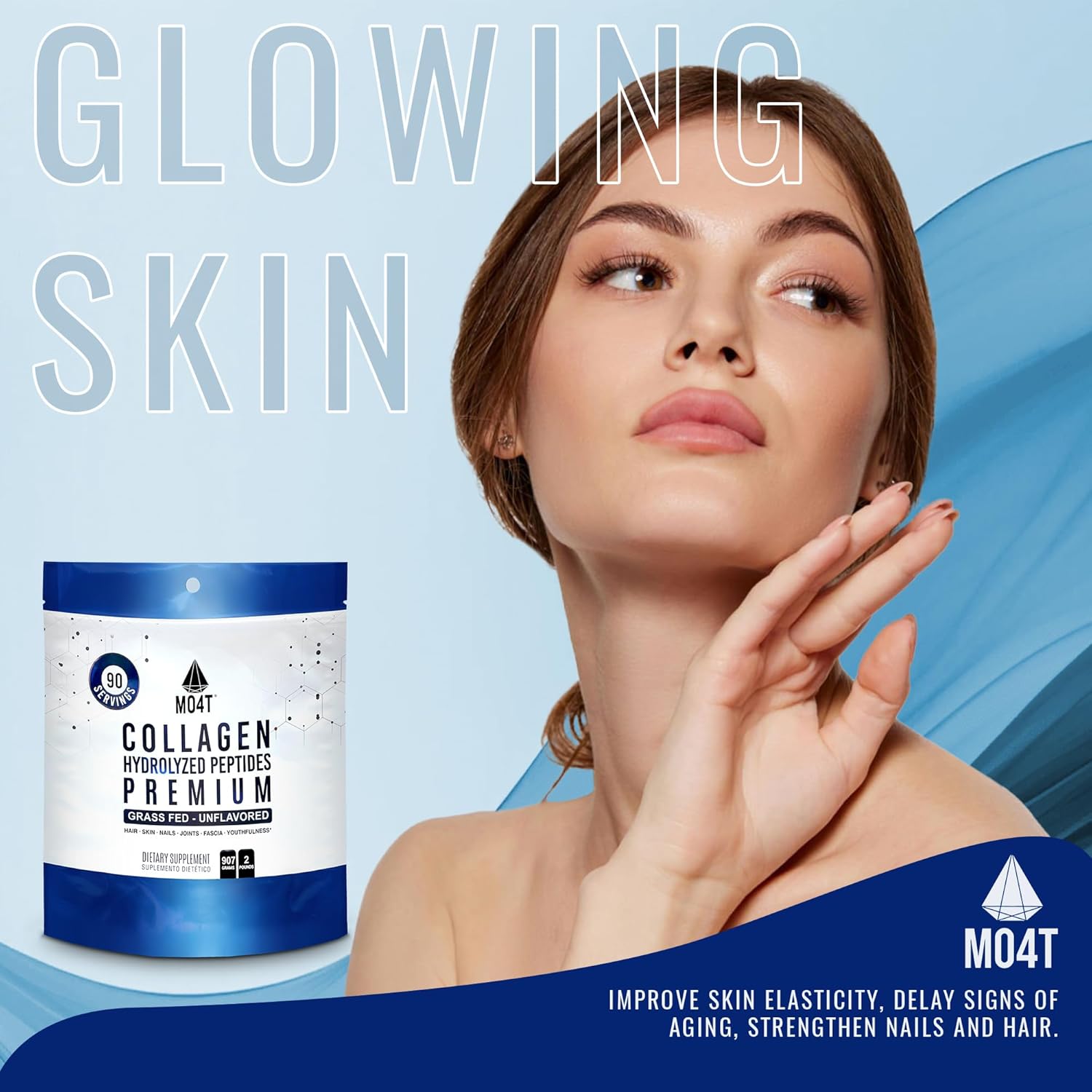 2lb Grass-Fed Collagen Peptides Powder - Unflavored Hydrolyzed Collagen - COLAGENO HIDROLIZADO - MOMOF4TRANSFORM